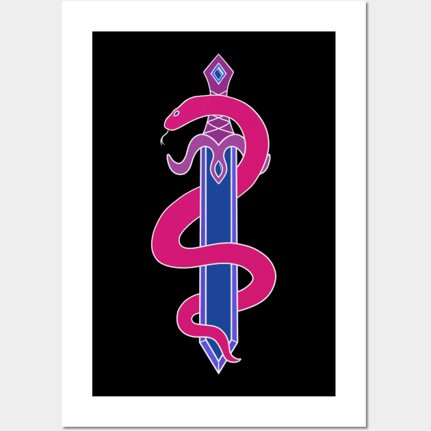 Sword and Snake (Bisexual Colors) Wall Art by inatorinator